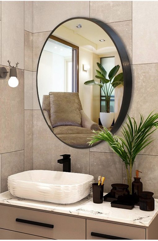 mẫu khung gương tròn chất liệu nhôm
