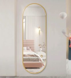 gương soi viền nhôm vàng