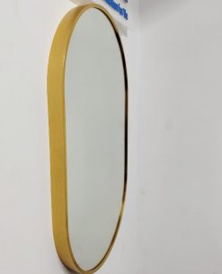 mẫu gương bầu dục viền vàng